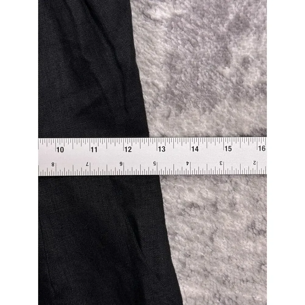 Reformation Romper 2 Womens Black Frankie Strapless Fold Down Linen Feel